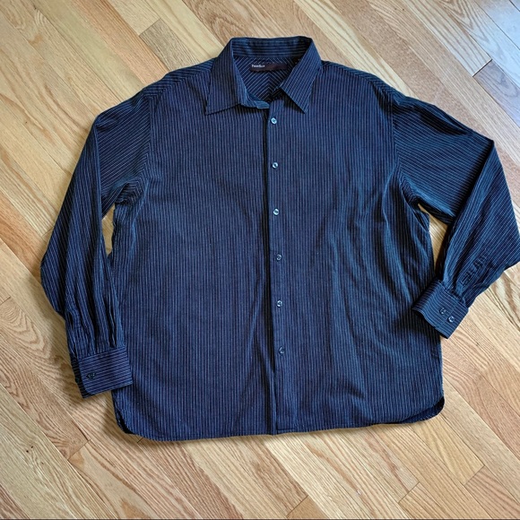 Perry Ellis Other - Perry Ellis Black Pinstripe Button Down Shirt A1